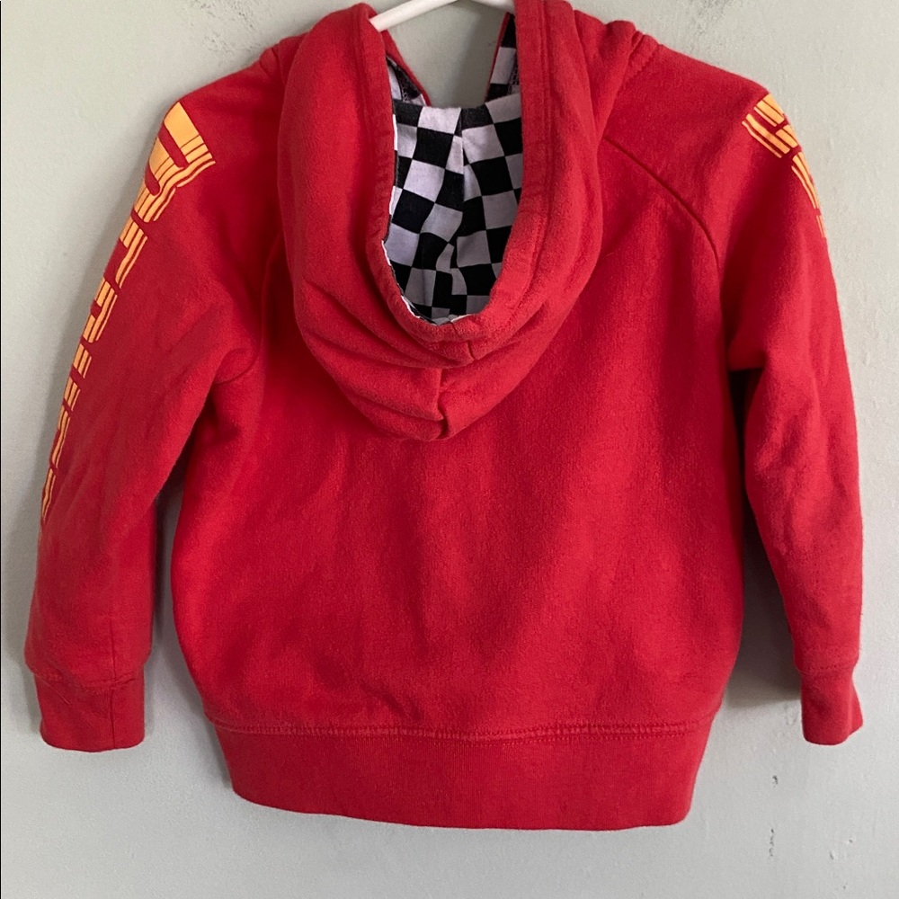 Disney Pixar Cars Red Lightning McQueen Zip Up Hoodie Size 3T - Picture 6 of 9